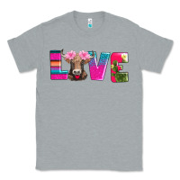 Heather Grey love with braunvieh cow Classic Tee - AdoDesignShop
