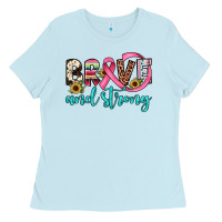 Baby Blue brave and strong Ladies Tee - JahusDesignShop