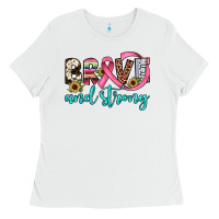 White brave and strong Ladies Tee - JahusDesignShop
