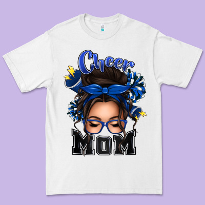 Cheer Mom Messy Bun Premium Tee Designed By Texasbilliewilder