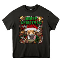 Asphalt merry christmas heifer with cowbells Heavy Core Tee - RanaPortraitStore