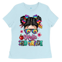 Baby Blue hello third grade kid Ladies Tee - texasbilliewilder