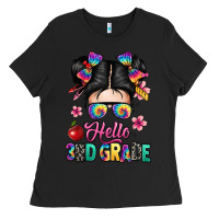 Black hello third grade kid Ladies Tee - texasbilliewilder