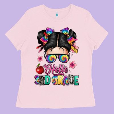 Hello Third Grade Kid Ladies Tee Designed By Texasbilliewilder