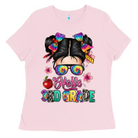 Bubblegum Pink hello third grade kid Ladies Tee - texasbilliewilder