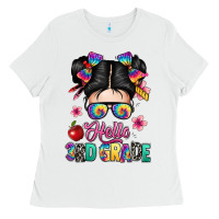 White hello third grade kid Ladies Tee - texasbilliewilder