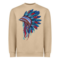 Mushroom indian headdress with american flag Heavyweight Sweatshirt - BarkalooDesign