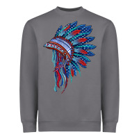 Storm indian headdress with american flag Heavyweight Sweatshirt - BarkalooDesign