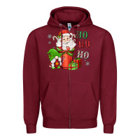 Burgundy ho ho ho gnome santa coffee cup Zipper Hoodie - MaliasSmallBusiness