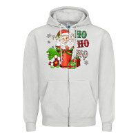 Dove Grey ho ho ho gnome santa coffee cup Zipper Hoodie - MaliasSmallBusiness