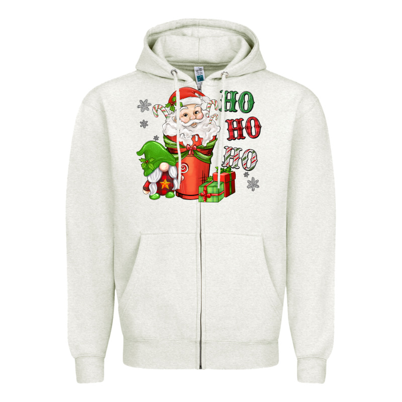 Ho Ho Ho Gnome Santa Coffee Cup Zipper Hoodie by MaliasSmallBusiness | Teevron