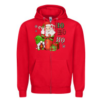 Red ho ho ho gnome santa coffee cup Zipper Hoodie - MaliasSmallBusiness