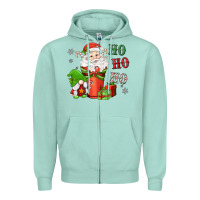 Seafoam ho ho ho gnome santa coffee cup Zipper Hoodie - MaliasSmallBusiness
