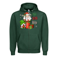 Sports Green ho ho ho gnome santa coffee cup Zipper Hoodie - MaliasSmallBusiness