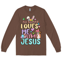 Chestnut no bunny loves me like jesus Long Sleeve Tee - MaliasSmallBusiness