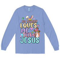 Colony Blue no bunny loves me like jesus Long Sleeve Tee - MaliasSmallBusiness