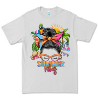 Dove Grey summer vibes messy bun Premium Tee - Zillion Design Studio
