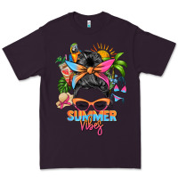 Plum summer vibes messy bun Premium Tee - Zillion Design Studio