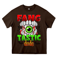 Chocolate Brown fang tastic dude Heavy Core Tee - Zillion Design Studio