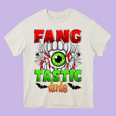 Fang Tastic Dude Heavy Core Tee Designed By Zillion Design Studio