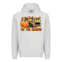 Dove Grey Tis' the season Football yellow helmet Premium Hoodie - NancyCooperArtShop