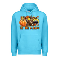 Ocean Blue Tis' the season Football yellow helmet Premium Hoodie - NancyCooperArtShop