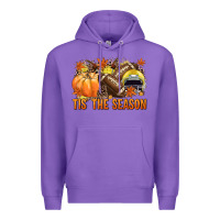 Purple Tis' the season Football yellow helmet Premium Hoodie - NancyCooperArtShop