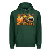 Sports Green Tis' the season Football yellow helmet Premium Hoodie - NancyCooperArtShop
