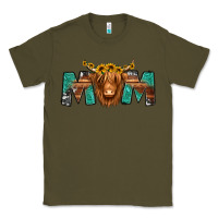 Army Green highland cow mom Classic Tee - Jasminsmagicworld