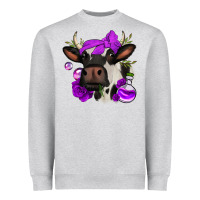 Heather Grey halloween roses cow Heavyweight Sweatshirt - Jasminsmagicworld