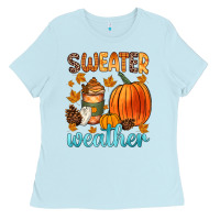 Baby Blue bonfires flannels s'mores campfires and pumpkins Ladies Tee - Zillion Design Studio