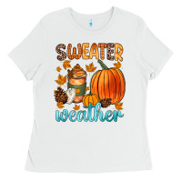 White bonfires flannels s'mores campfires and pumpkins Ladies Tee - Zillion Design Studio