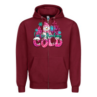 Burgundy im so freaking cold pink christmas snowman Zipper Hoodie - MaliasSmallBusiness