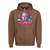 Chestnut im so freaking cold pink christmas snowman Zipper Hoodie - MaliasSmallBusiness