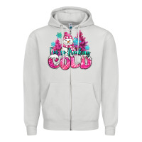 Dove Grey im so freaking cold pink christmas snowman Zipper Hoodie - MaliasSmallBusiness