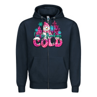 Navy im so freaking cold pink christmas snowman Zipper Hoodie - MaliasSmallBusiness