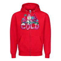 Red im so freaking cold pink christmas snowman Zipper Hoodie - MaliasSmallBusiness