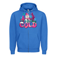 True Royal im so freaking cold pink christmas snowman Zipper Hoodie - MaliasSmallBusiness