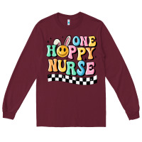 Burgundy one happy nurse Long Sleeve Tee - MaliasSmallBusiness
