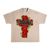 French Oak faith floral cross Urban Heavy Tee - NancyCooperArtShop