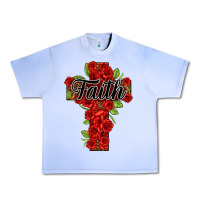 Grape Ice faith floral cross Urban Heavy Tee - NancyCooperArtShop