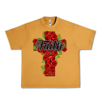 Peanut Butter faith floral cross Urban Heavy Tee - NancyCooperArtShop