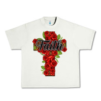 Pistachio faith floral cross Urban Heavy Tee - NancyCooperArtShop