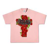 Salmon faith floral cross Urban Heavy Tee - NancyCooperArtShop