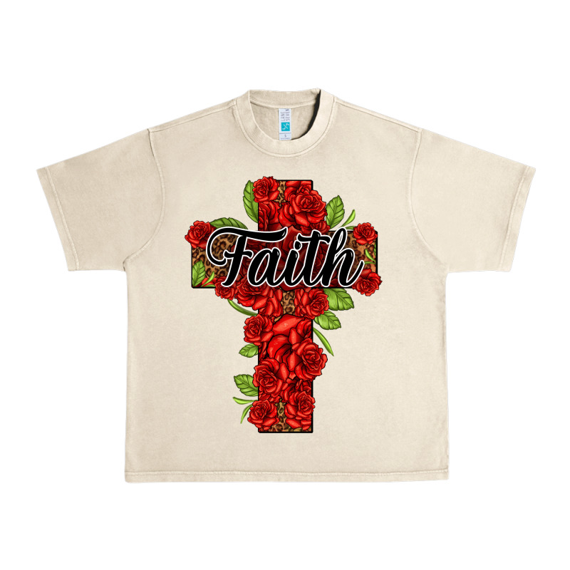 Faith Floral Cross Urban Heavy Tee by NancyCooperArtShop | Teevron