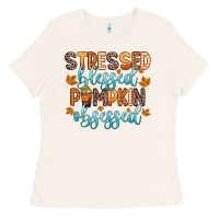Bone stressed blessed pumpkin obsessed Ladies Tee - Zillion Design Studio