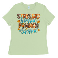 Matcha stressed blessed pumpkin obsessed Ladies Tee - Zillion Design Studio