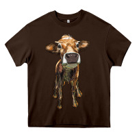 Chocolate Brown heifer cow Heavy Core Tee - RanaPortraitStore