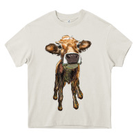 Cream heifer cow Heavy Core Tee - RanaPortraitStore