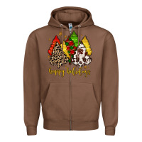 Chestnut happy holidays with christmas tree Zipper Hoodie - MaliasSmallBusiness